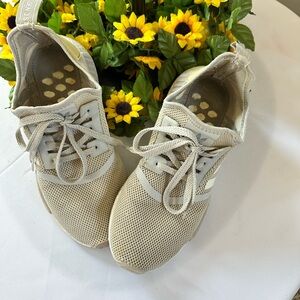 adidas Light Beige Mesh Lace-Up Sneakers